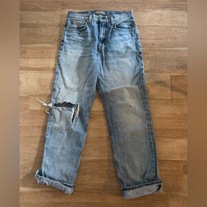 Point Sur Denim Boyfriend Jeans – Distressed Knee, Size 27